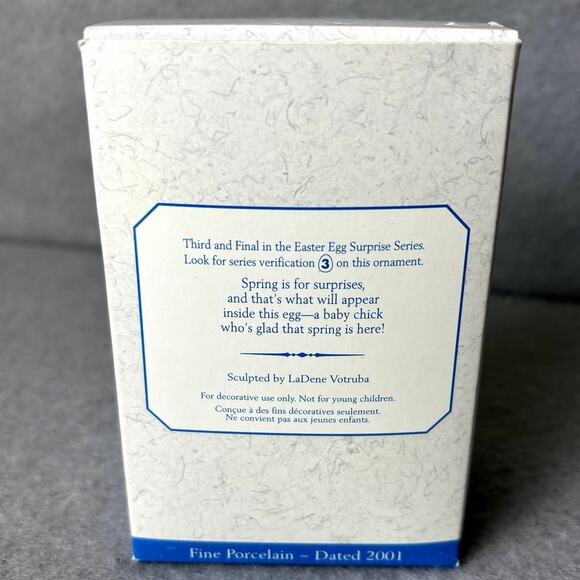 Hallmark Chick Easter Egg Keepsake Decorating Ornament Spring Collectible 2001 - Picture 2 of 2